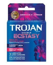 Trojan Double Ecstasy Condoms - Box of 3