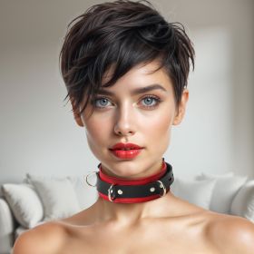 Strict Leather Deluxe Red and Black Locking Collar