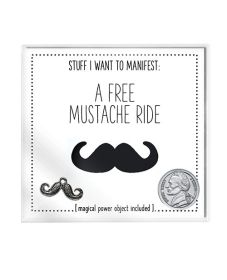 Warm Human A Free Mustache Ride Mini Card &amp; Charm