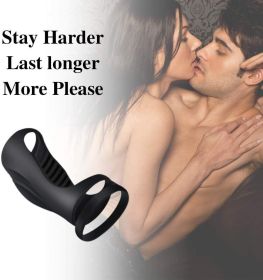 Tornado double ring locking fine ring for Longer Harder Stronger Erection;  Improve Sexual Performance;  Sex Toys for Men Massager Adult Sex Toys for (Color: Black)